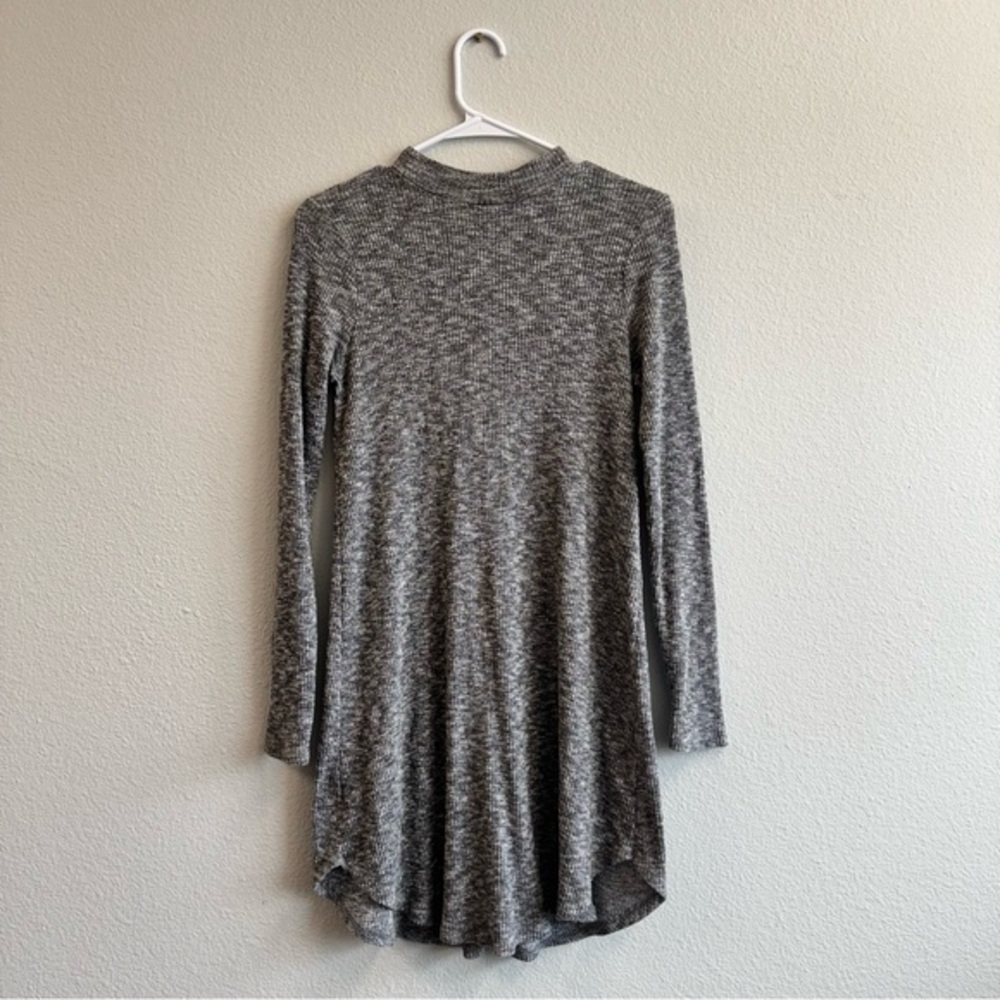 Charlotte Russe Gray Ribbed Sweater Dress